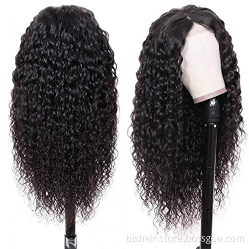 BIS 24 water wave lace front wig human hair 13*4 lace front wigs for women pre plucked remy transparent lace closure wig